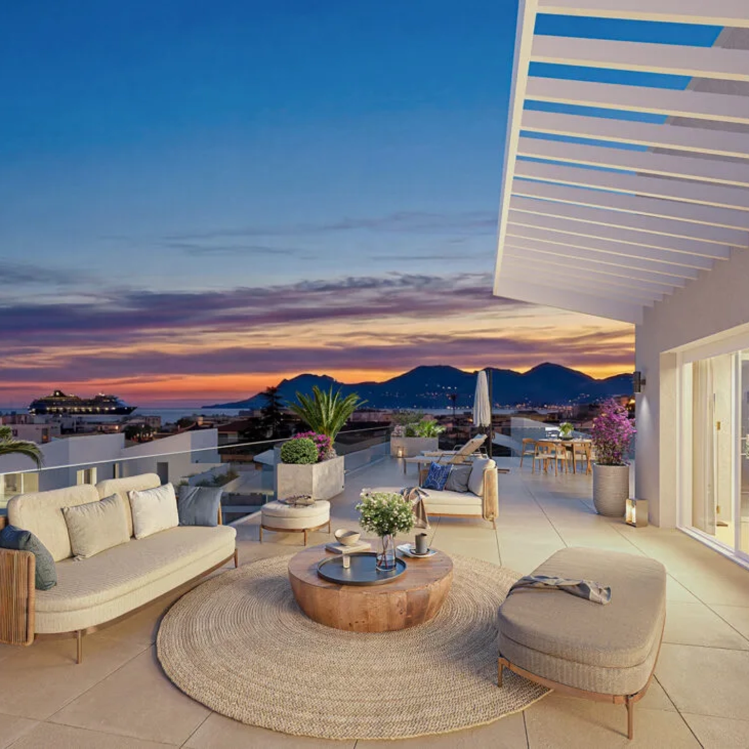terrasse cannes immobilier neuf vefa vue mer