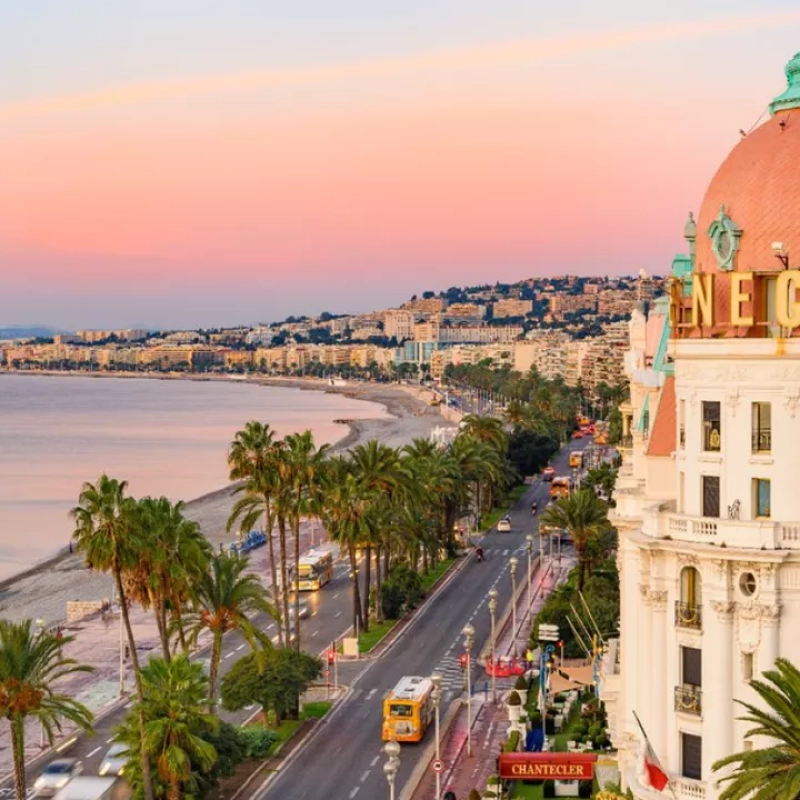 nice negresco promenade des anglais mer couché de soleil vefa immobilier neuf vefa riviera