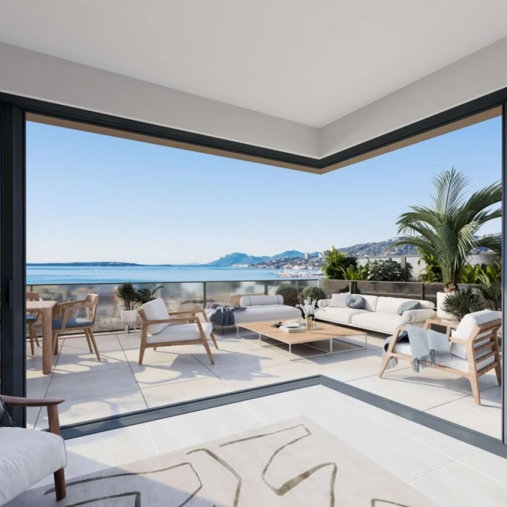 vue magnifique depuis salon mer vefa riviera programmes neufs côte d'azur